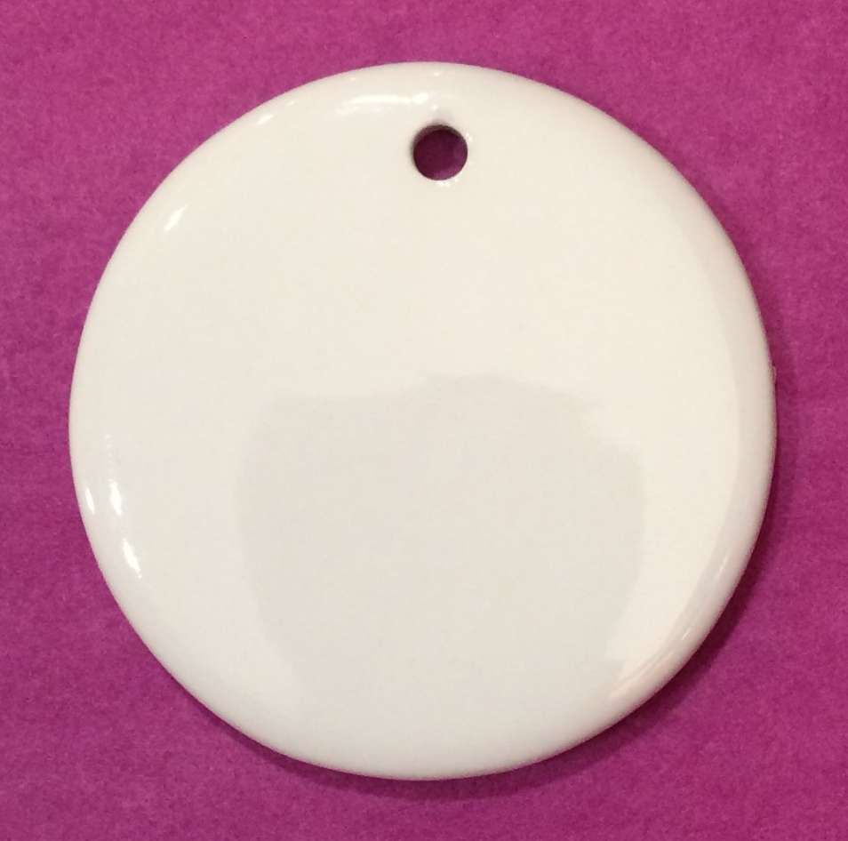 Pendentif rond en porcelaine à personnaliser